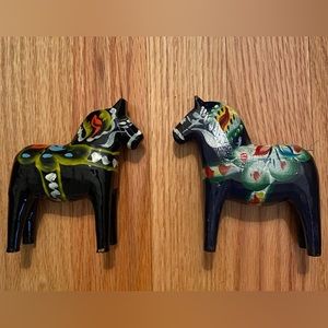 Set Of Vintage Dala Horse Swedish figurine statue wood